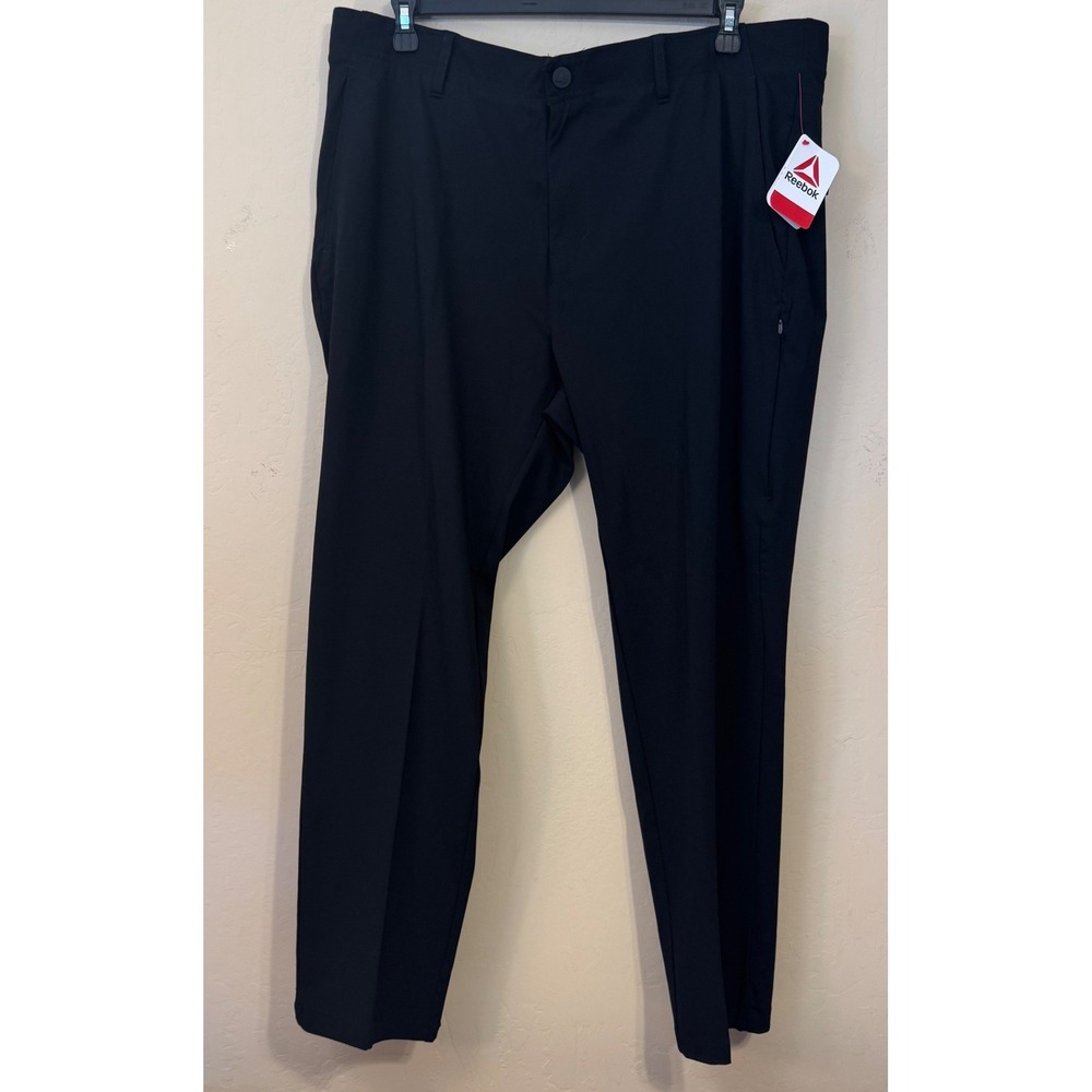 Reebok Performance Pants Men 42x30 Black Commuter Casual NEW